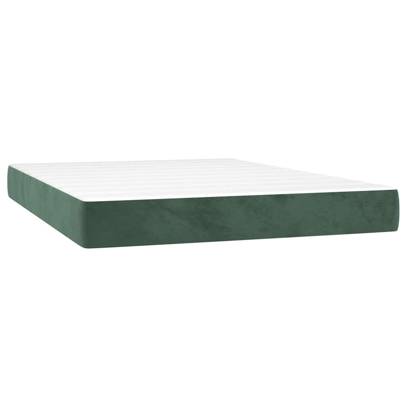 Saltea cu arcuri buzunar, fermitate medie, verde închis, 140x200x20 cm, catifea