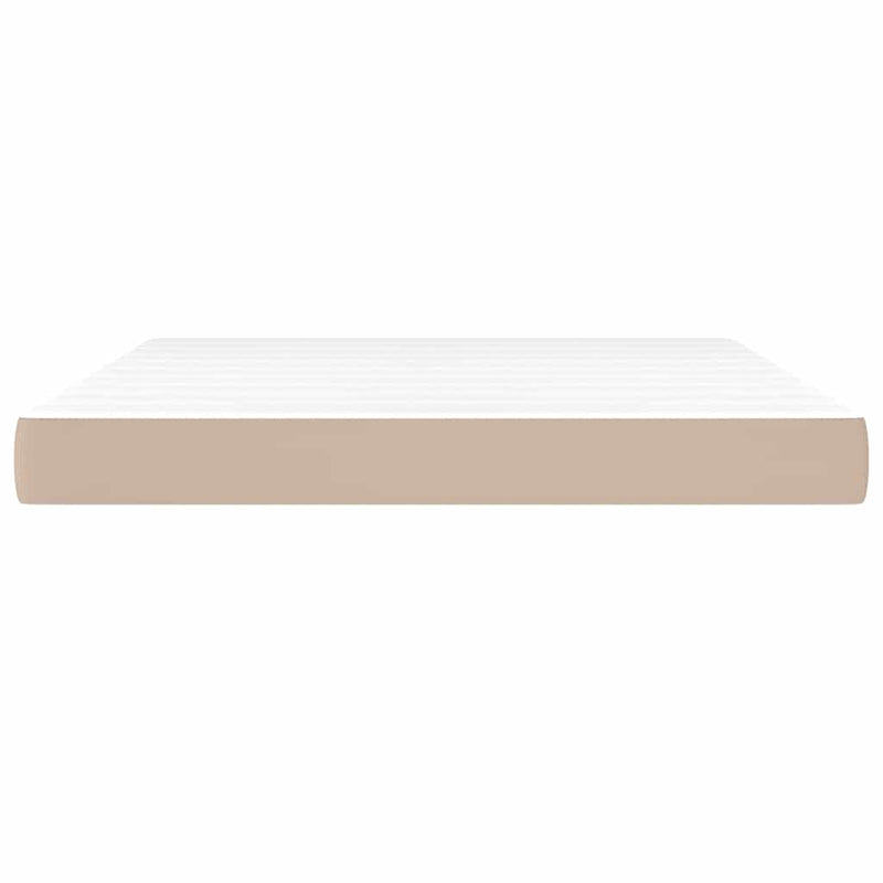 Saltea cu arcuri buzunar, fermitate medie, cappuccino, 180x200x20 cm, piele eco