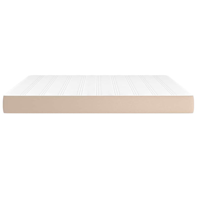 Saltea cu arcuri buzunar, fermitate medie, cappuccino, 180x200x20 cm, piele eco