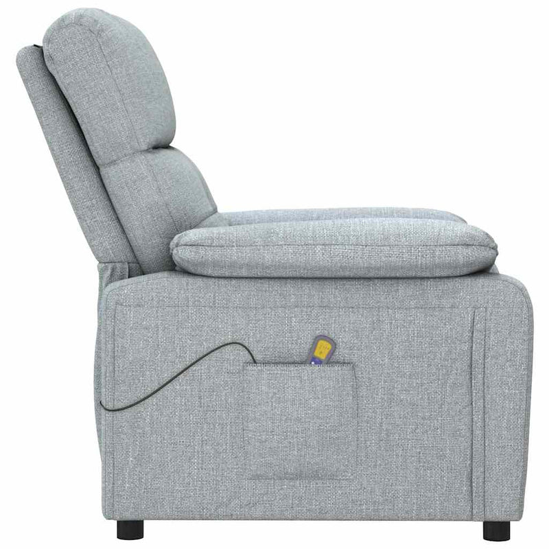 Fotoliu de masaj, gri deschis, material textil