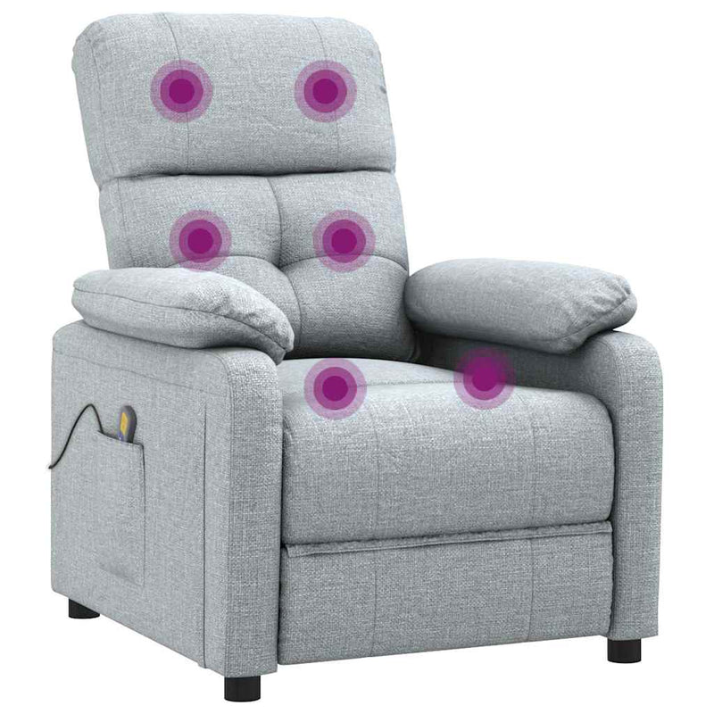 Fotoliu de masaj, gri deschis, material textil