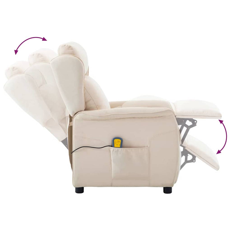 Scaun de masaj Crem 93.5 x 67.5 x 101.5 cm țesătură