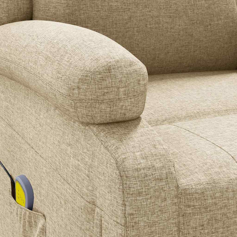 Fotoliu de masaj, crem, material textil