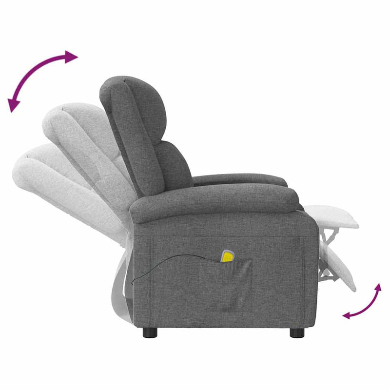 Fotoliu de masaj, gri închis, material textil