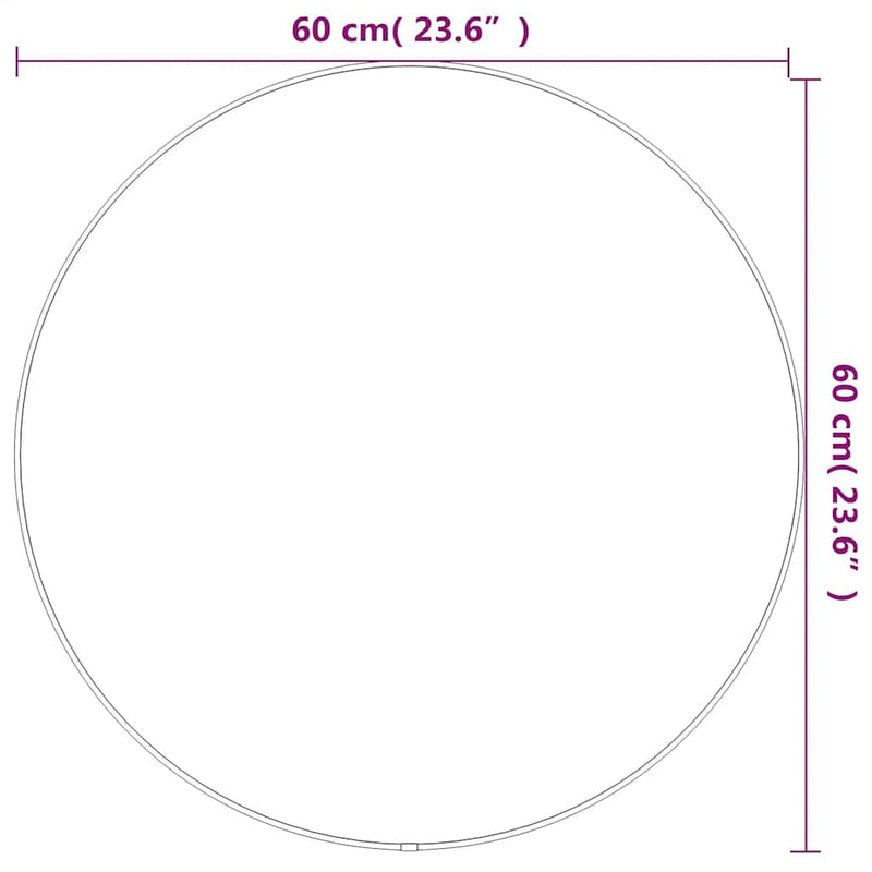 Oglindă de perete rotundă, argintiu, Ø 60 cm