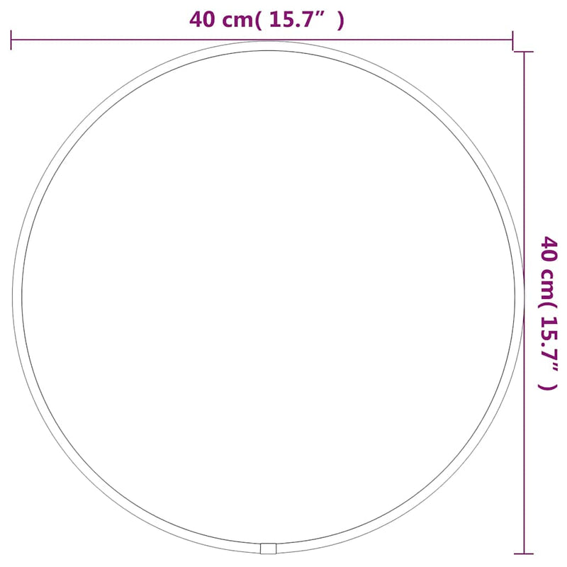 Oglindă de perete rotundă, negru, Ø 40 cm