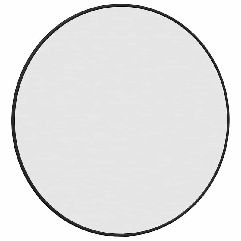 Oglindă de perete rotundă, negru, Ø 50 cm
