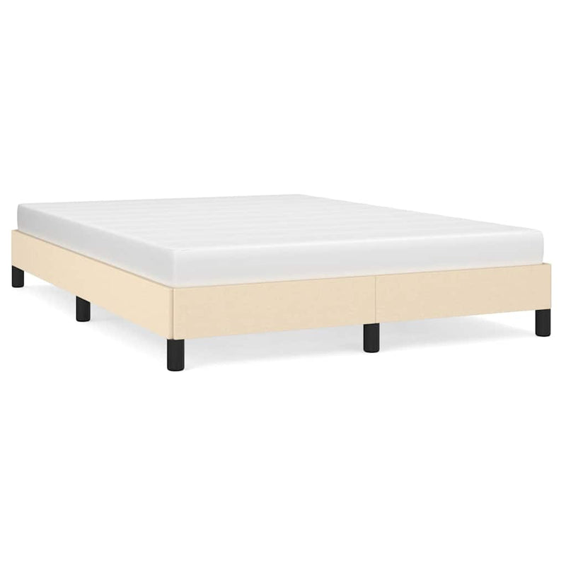 Cadru de pat fără saltea, crem, 140x190 cm, textil