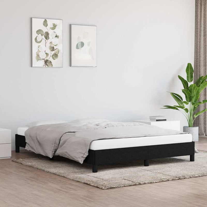 Cadru de pat fără saltea, negru, 140x200 cm, textil