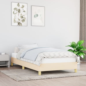 Cadru de pat fără saltea, crem, 100x200 cm, textil