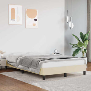 Cadru de pat, crem, 120x200 cm, piele ecologică
