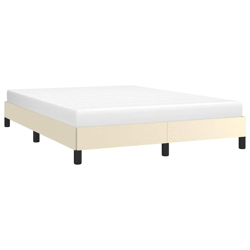 Cadru de pat, crem, 140x190 cm, piele ecologică