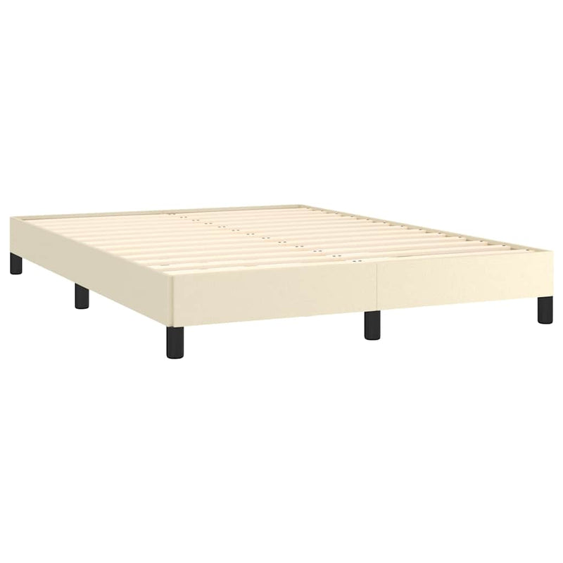 Cadru de pat, crem, 140x190 cm, piele ecologică