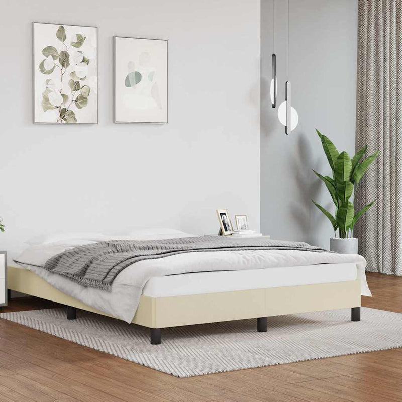 Cadru de pat, crem, 140x200 cm, piele ecologică