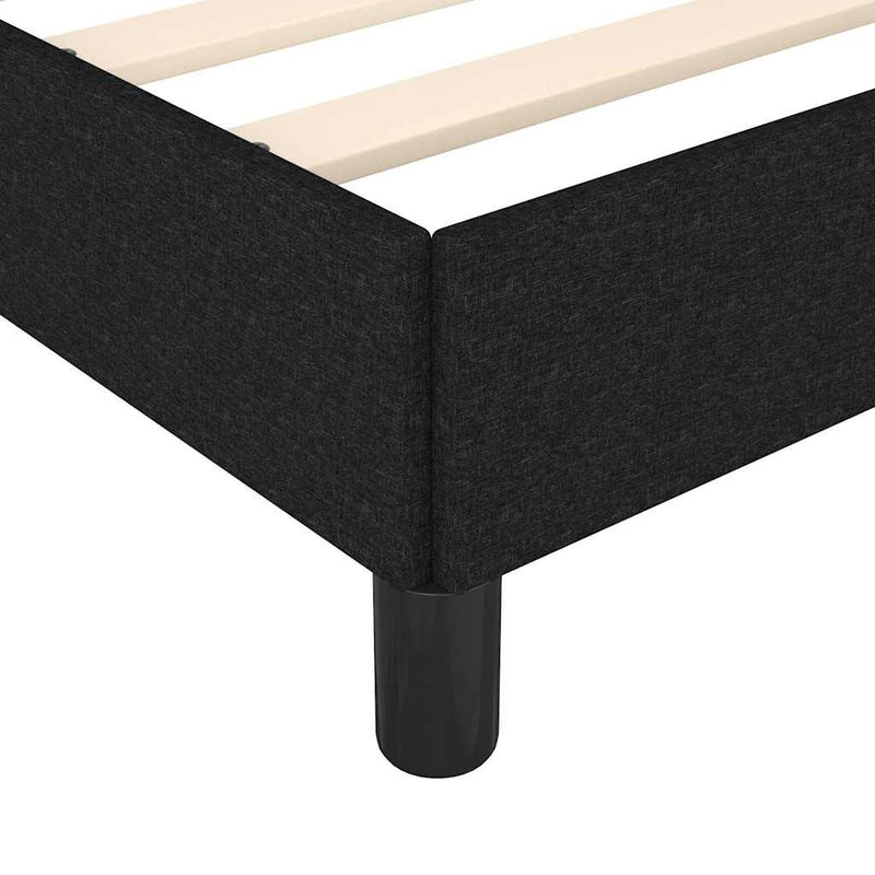 Cadru de pat fără saltea, negru, 100x200 cm, textil