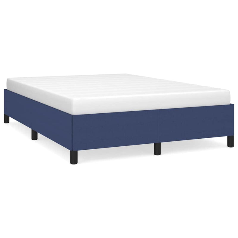 Cadru de pat fără saltea, albastru, 140x200 cm, textil