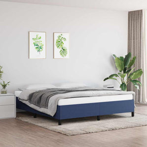 Cadru de pat fără saltea, albastru, 180x200 cm, textil