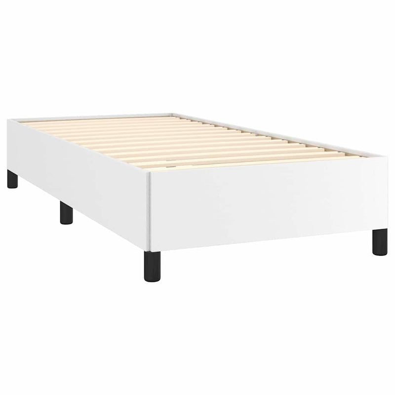 Cadru de pat fără saltea, alb, 90x190 cm, piele ecologică