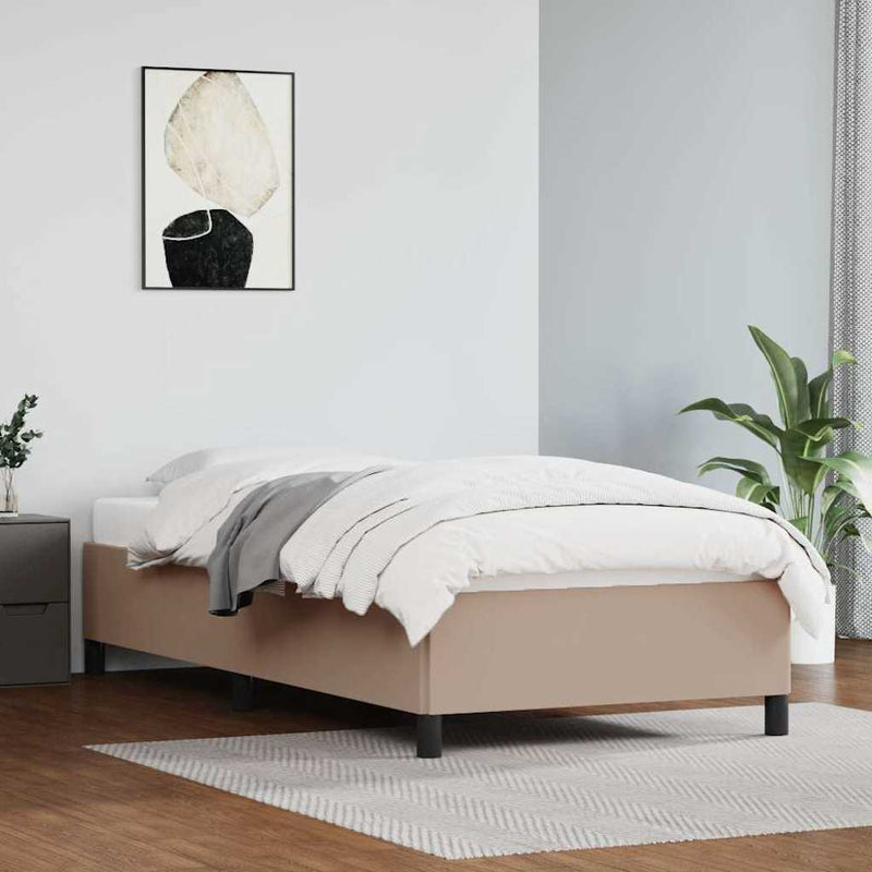 Cadru de pat fără saltea, cappuccino, 90x200 cm, piele ecologică