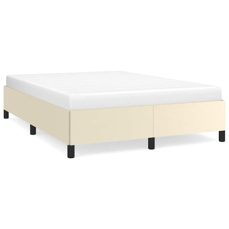 Cadru de pat, crem, 140x190 cm, piele ecologică