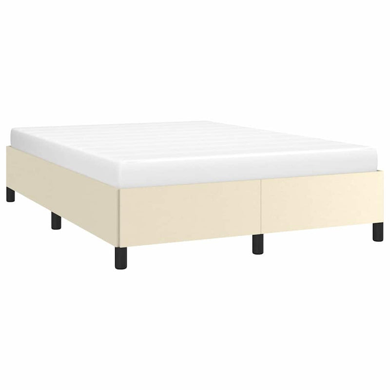 Cadru de pat, crem, 140x190 cm, piele ecologică