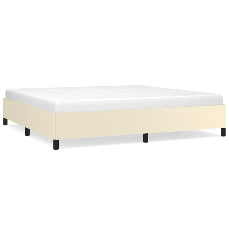 Cadru de pat, crem, 200x200 cm, piele ecologică