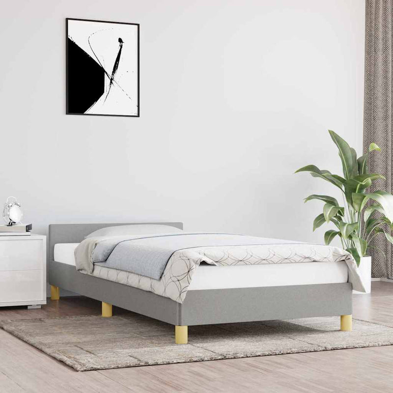 Cadru de pat fără saltea, gri deschis, 80x200 cm, textil