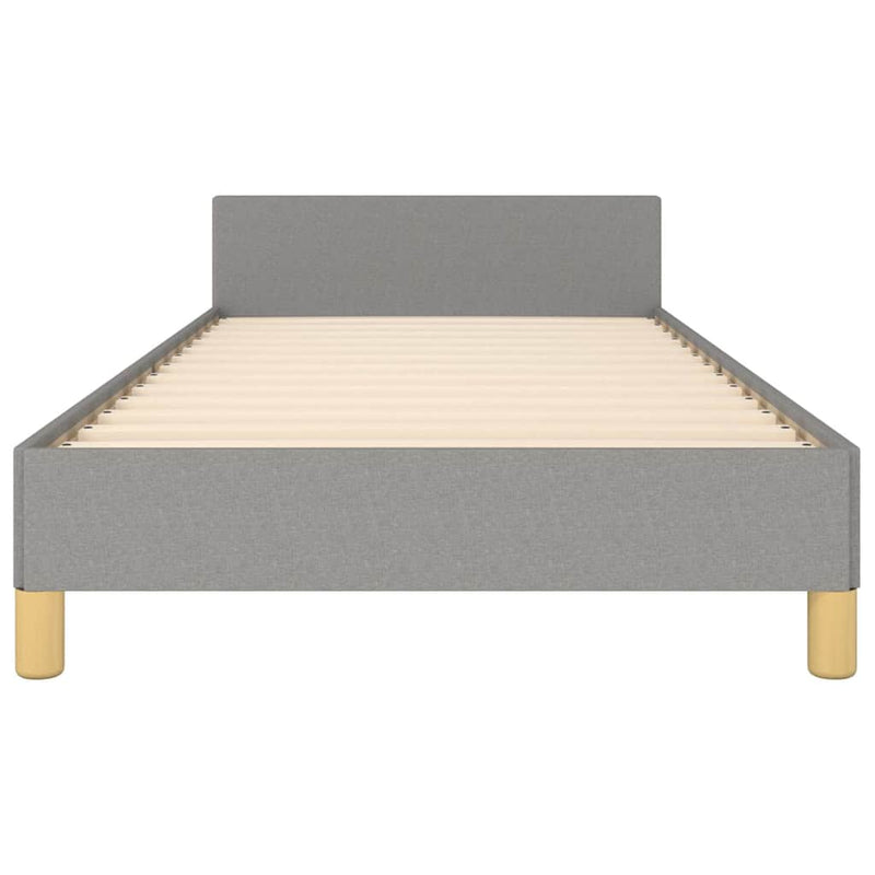Cadru de pat fără saltea, gri deschis, 90x190 cm, textil