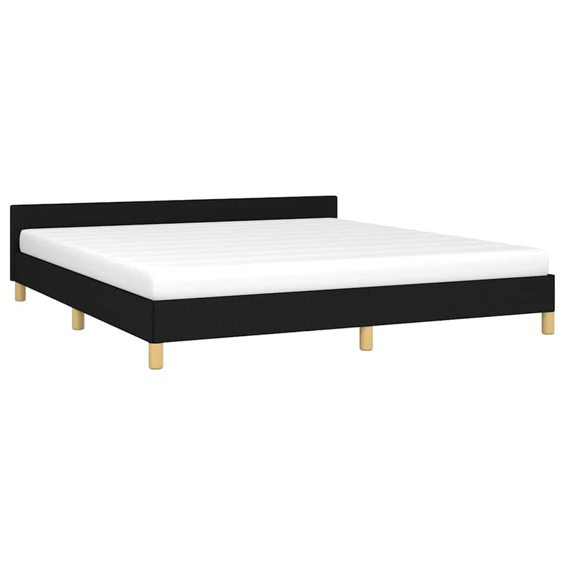 Cadru de pat fără saltea, negru, 180x200 cm, textil