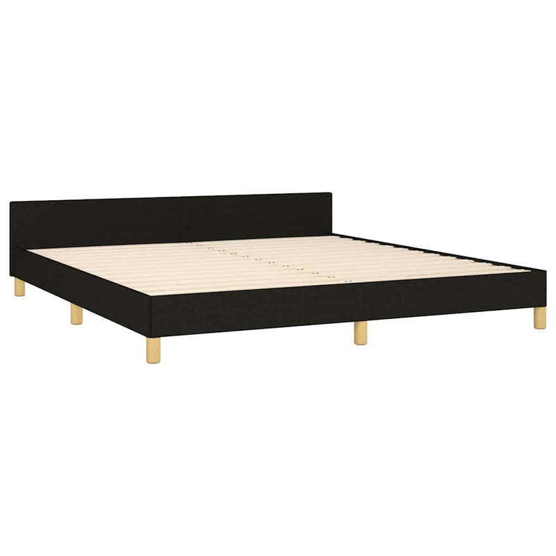 Cadru de pat fără saltea, negru, 180x200 cm, textil