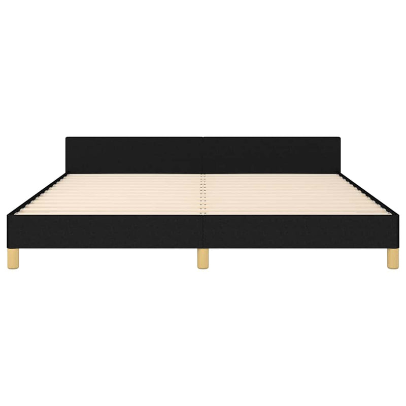 Cadru de pat fără saltea, negru, 180x200 cm, textil