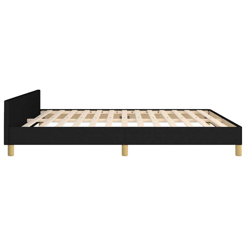 Cadru de pat fără saltea, negru, 180x200 cm, textil