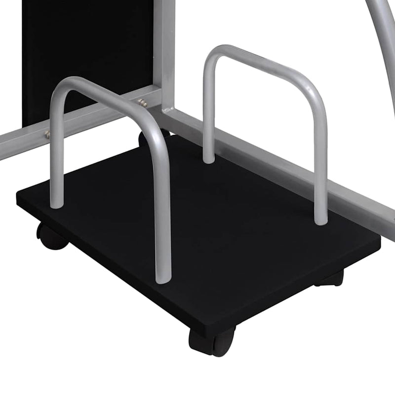 Birou de computer, negru, 110x52x88,5 cm, lemn prelucrat