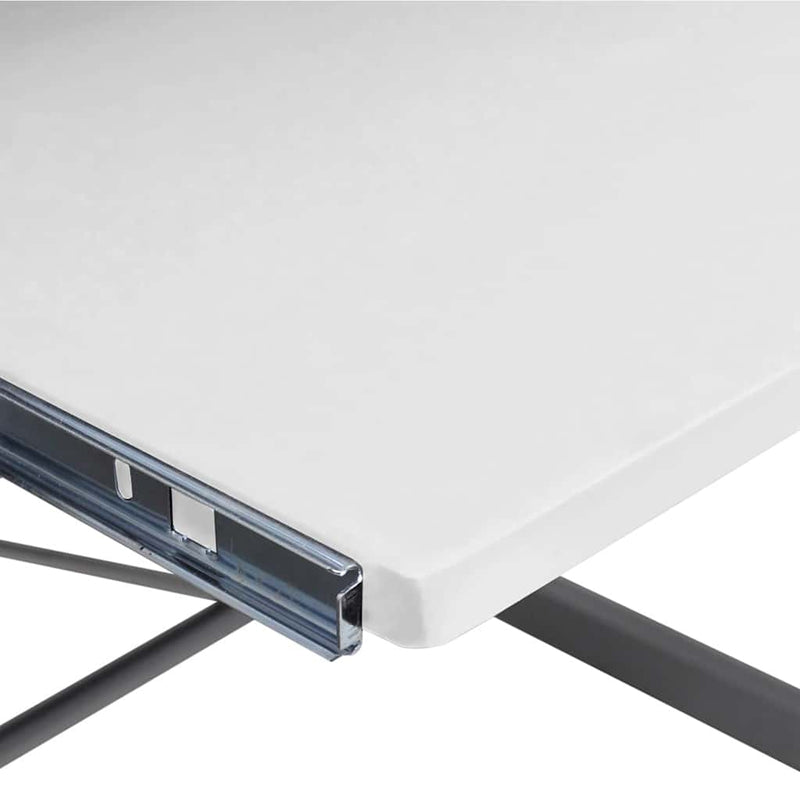 Birou de computer colțar, alb, 132x112x99 cm, lemn prelucrat