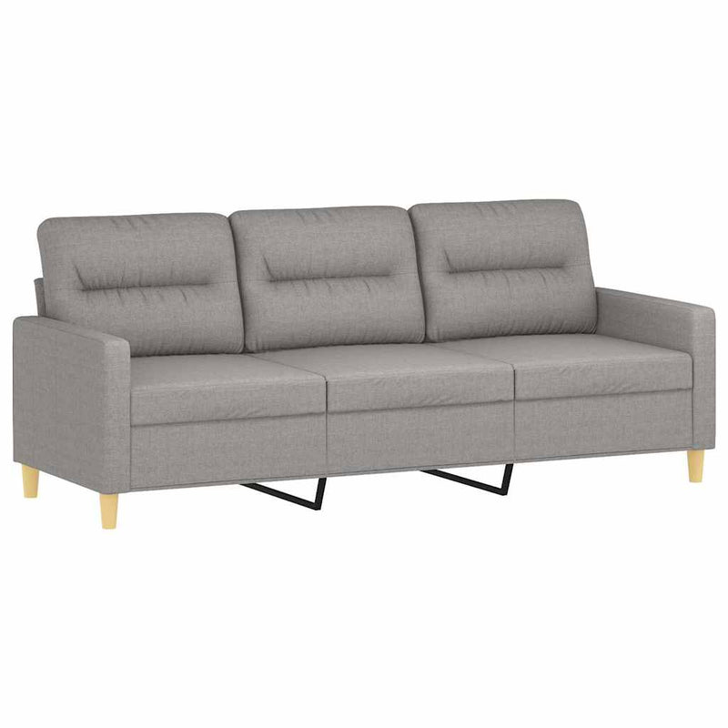Canapea cu 3 locuri, gri deschis, material 180CM textil
