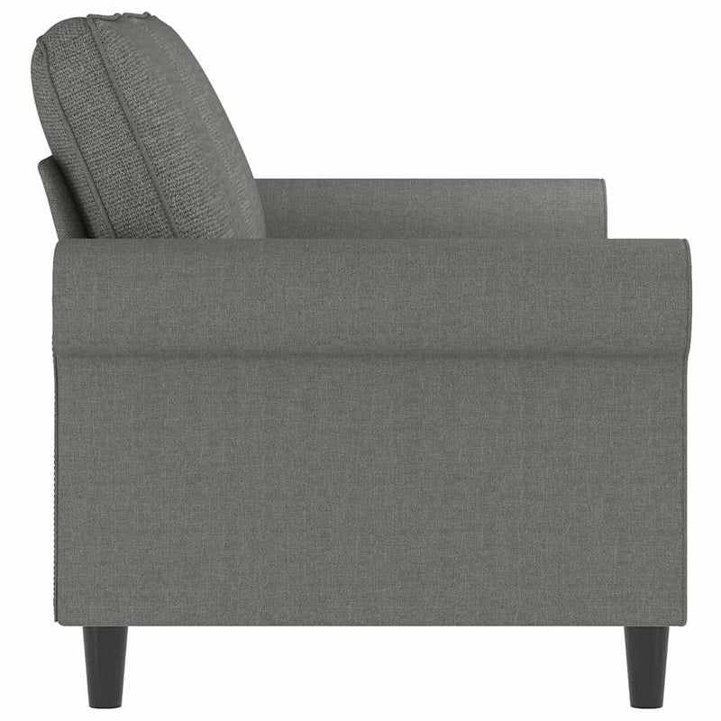 Canapea cu 2 locuri, gri închis, 140 cm, material textil