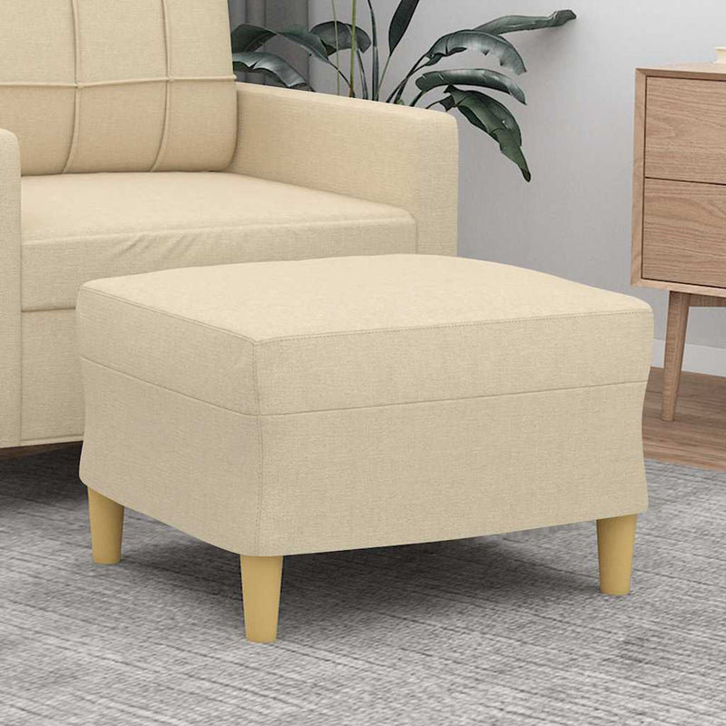 Taburet, crem, 60x50x41 cm, material textil