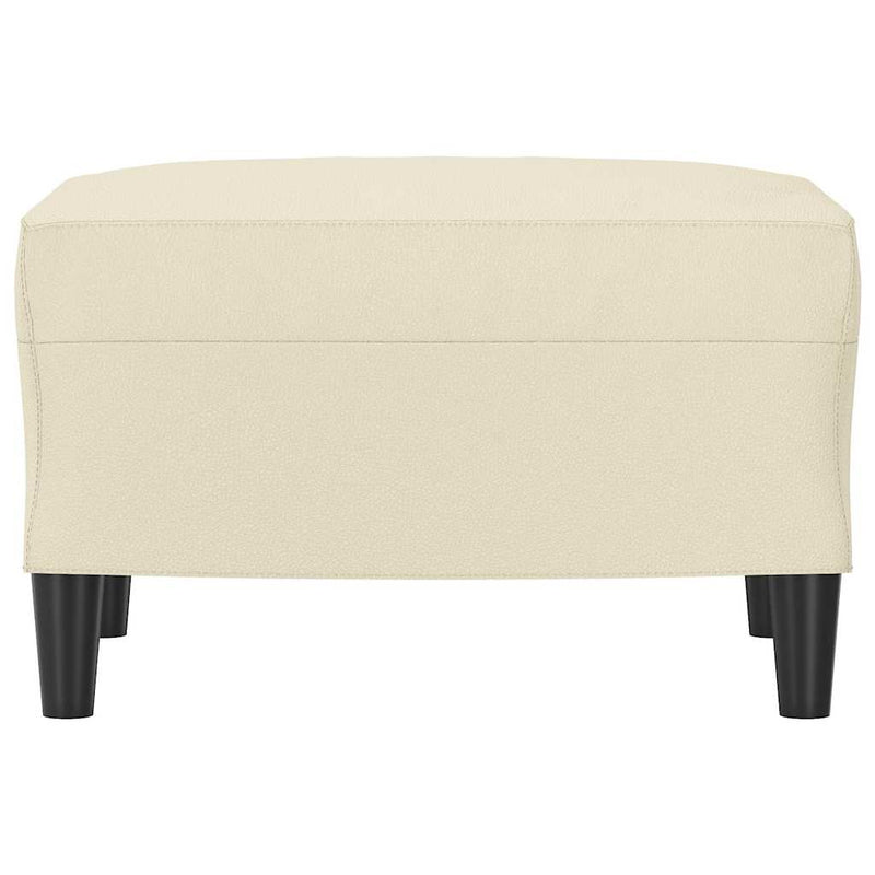 Taburet, crem, 60x50x41 cm, piele ecologică