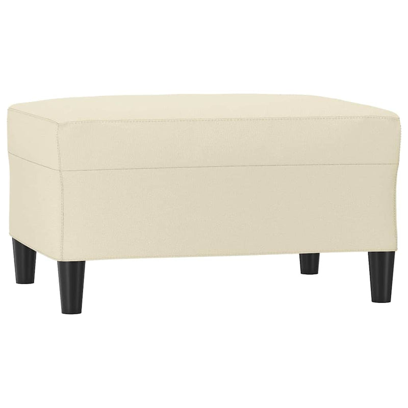 Taburet, crem, 70x55x41 cm, piele ecologică