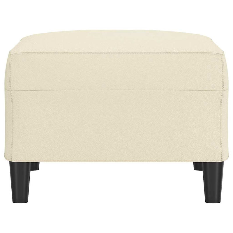 Taburet, crem, 70x55x41 cm, piele ecologică