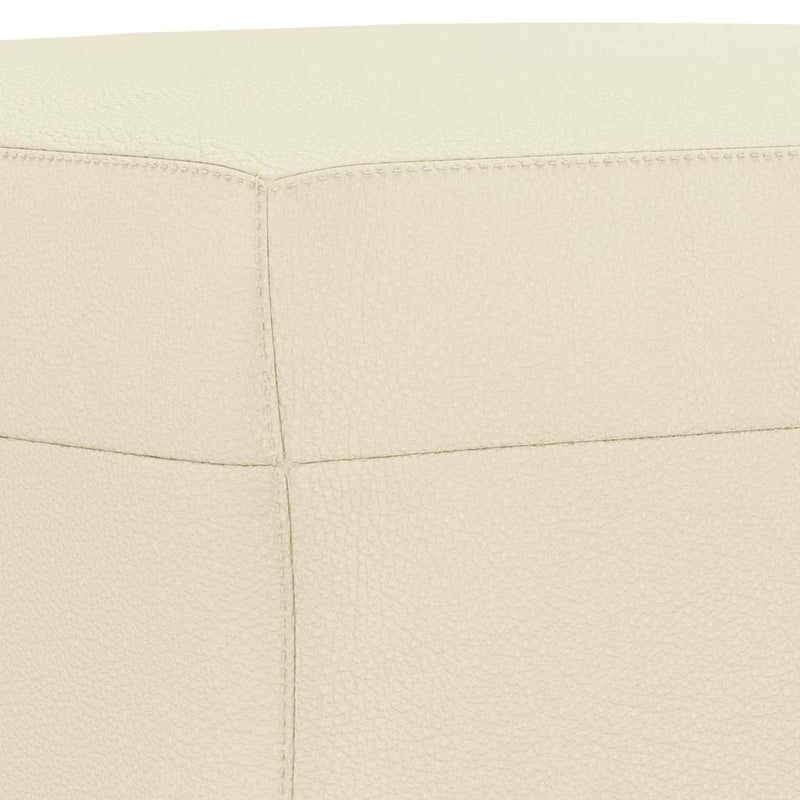 Taburet, crem, 70x55x41 cm, piele ecologică