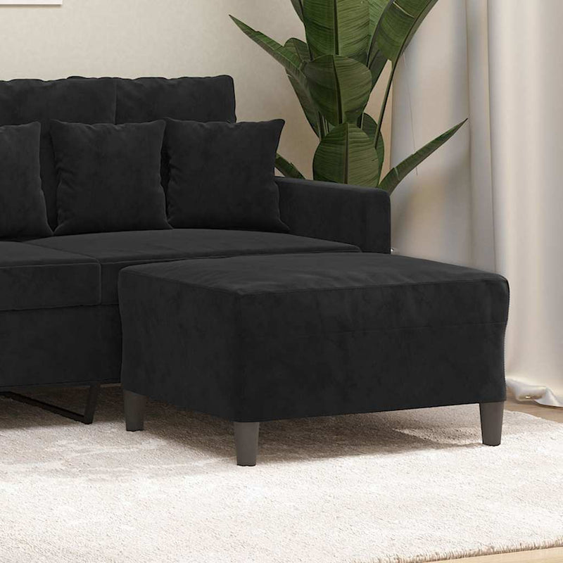 Taburet, negru, 70x55x41 cm, catifea