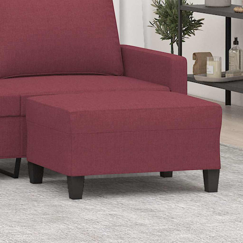 Taburet, roșu vin, 70x55x41 cm, material textil