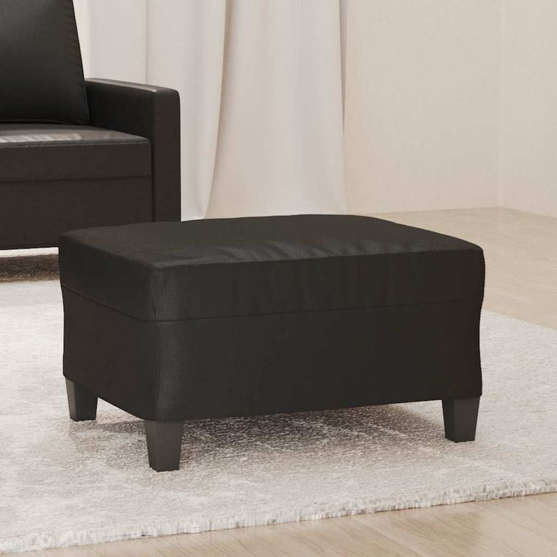 Taburet, negru, 70x55x41 cm, piele ecologică