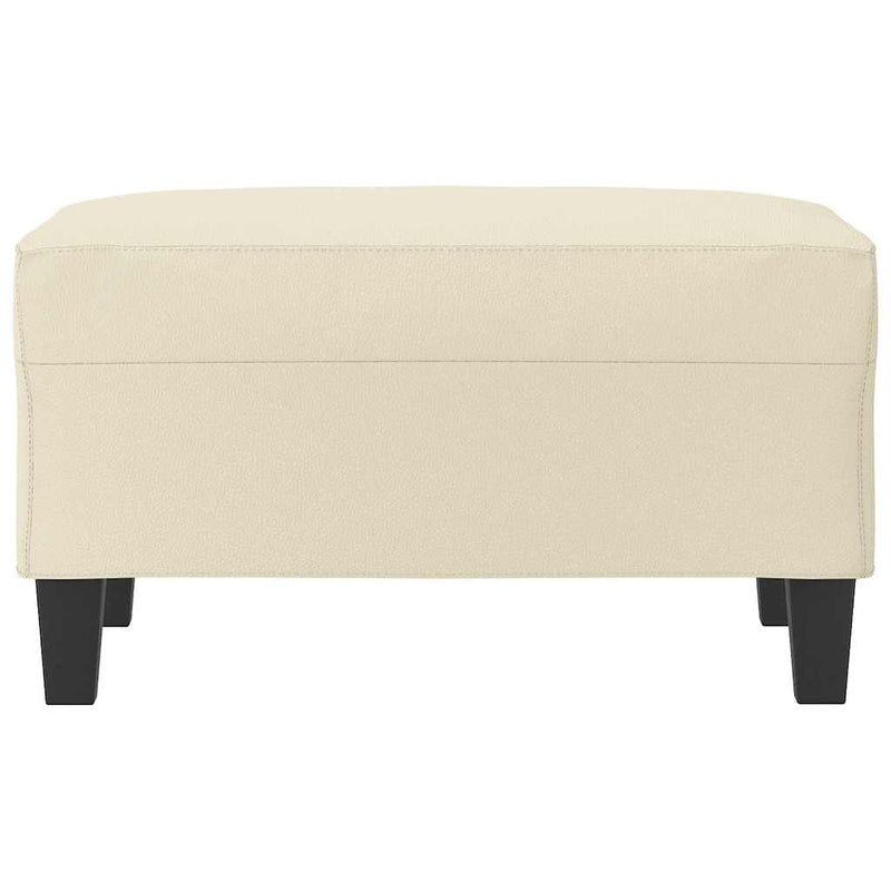 Taburet, crem, 70x55x41 cm, piele ecologică