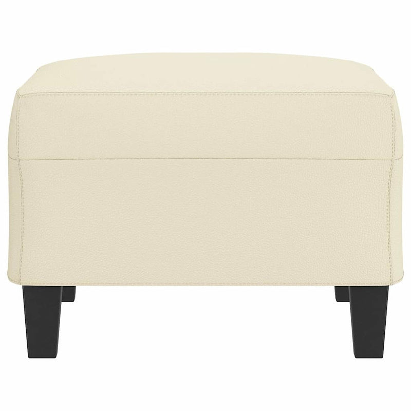 Taburet, crem, 70x55x41 cm, piele ecologică