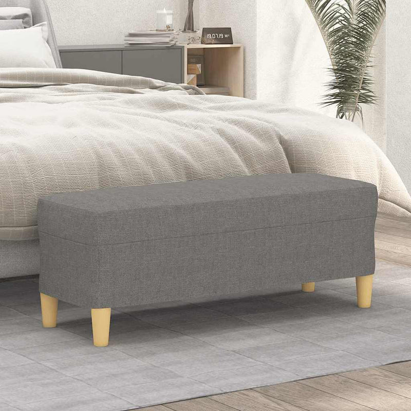 Bancă, gri închis, 100x35x41 cm, textil
