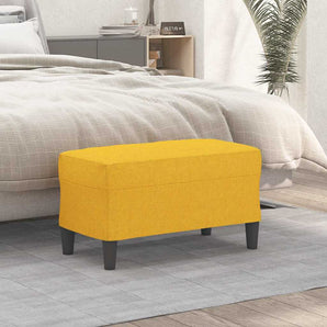 Bancă, galben deschis, 70x35x41 cm, textil