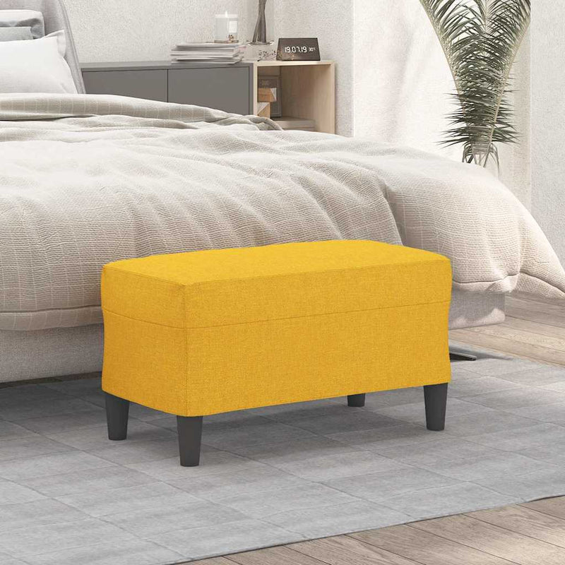 Bancă, galben deschis, 70x35x41 cm, textil