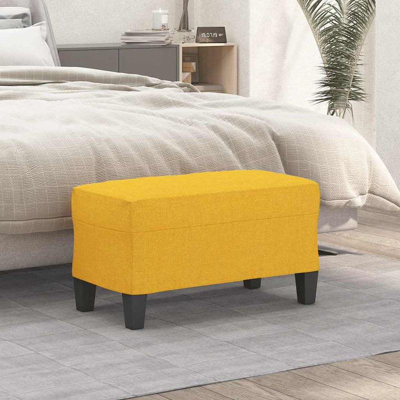 Bancă, galben deschis, 70x35x41 cm, textil